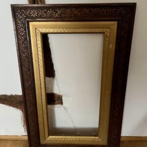 12 x 24” Antique Oak Carved Large Decorative Gilt Frame 5"